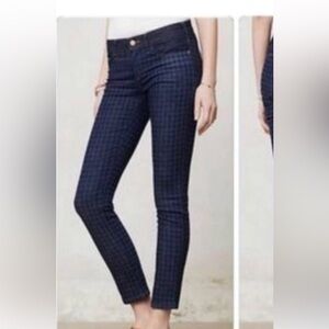 Pilcro and the Letterpress Jeans WOMENS 27 Serif Legging Houndstooth skinny Blue